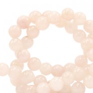 Jade Naturstein Perlen rund 6mm Peach nougat